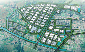 Construction progress images of Tran Duong - Hoa Binh Industrial Park in June 2026