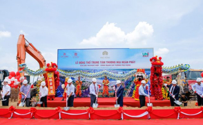Construction progress images of Tran Duong - Hoa Binh Industrial Park in June 2026